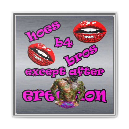 hoes b4 bros - framed canvas art (brushed nickel)