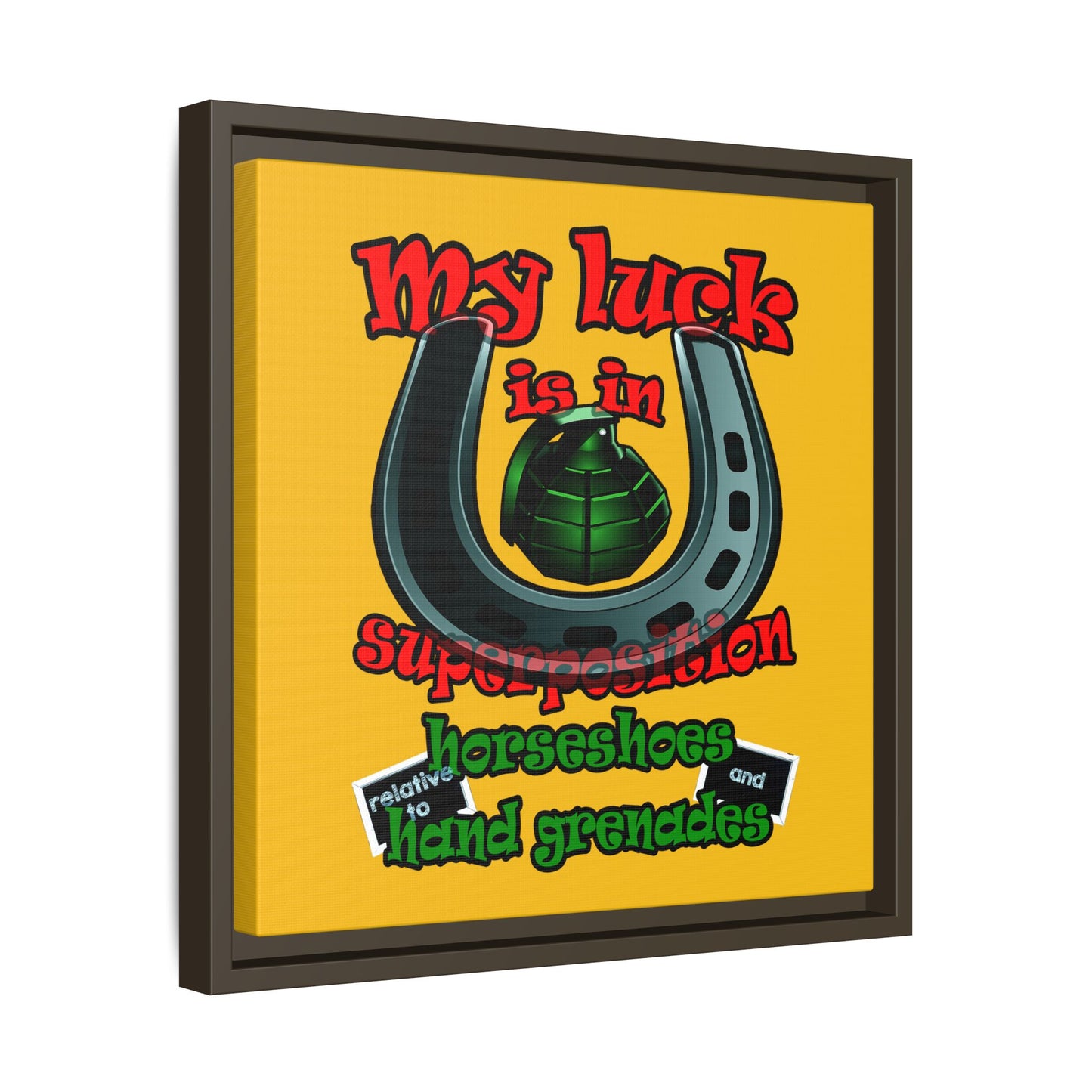 my luck - framed canvas art (yellow)