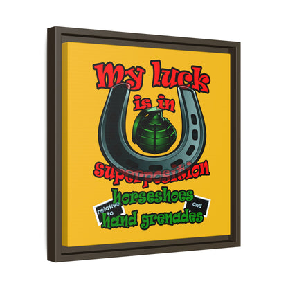 my luck - framed canvas art (yellow)