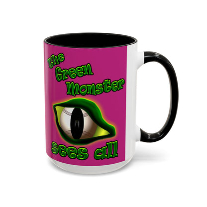 green monster - Accent Mug (pink)