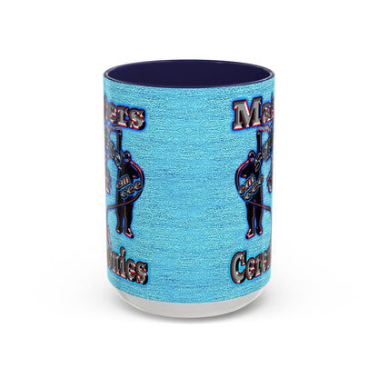 em cee squared - Accent Mug (faded dark blue)