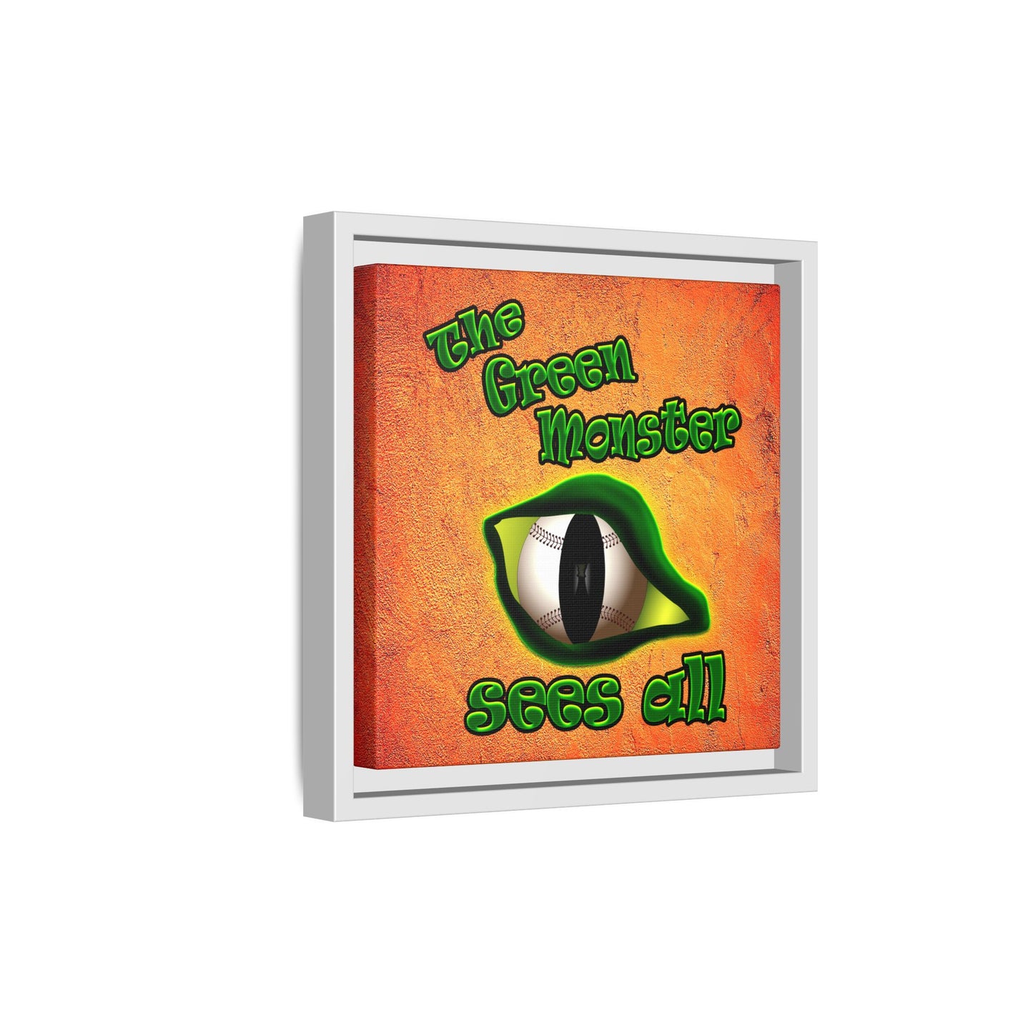 green monster - framed canvas art (burnt orange)