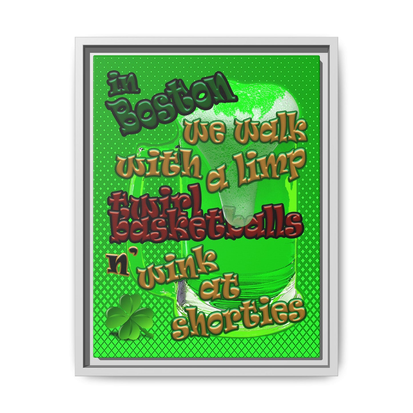 celtics logo - framed canvas art (logo green)
