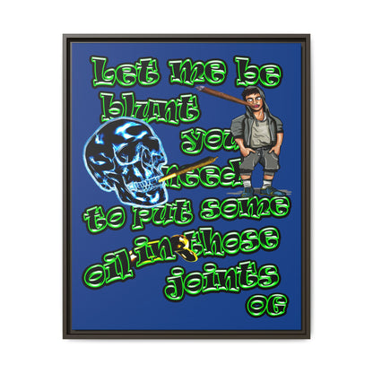og - framed canvas art (dark blue)