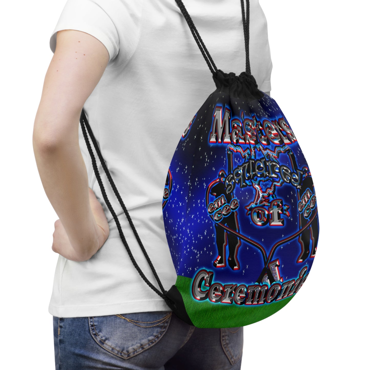em cee squared - Drawstring Bag ('snoops' background)