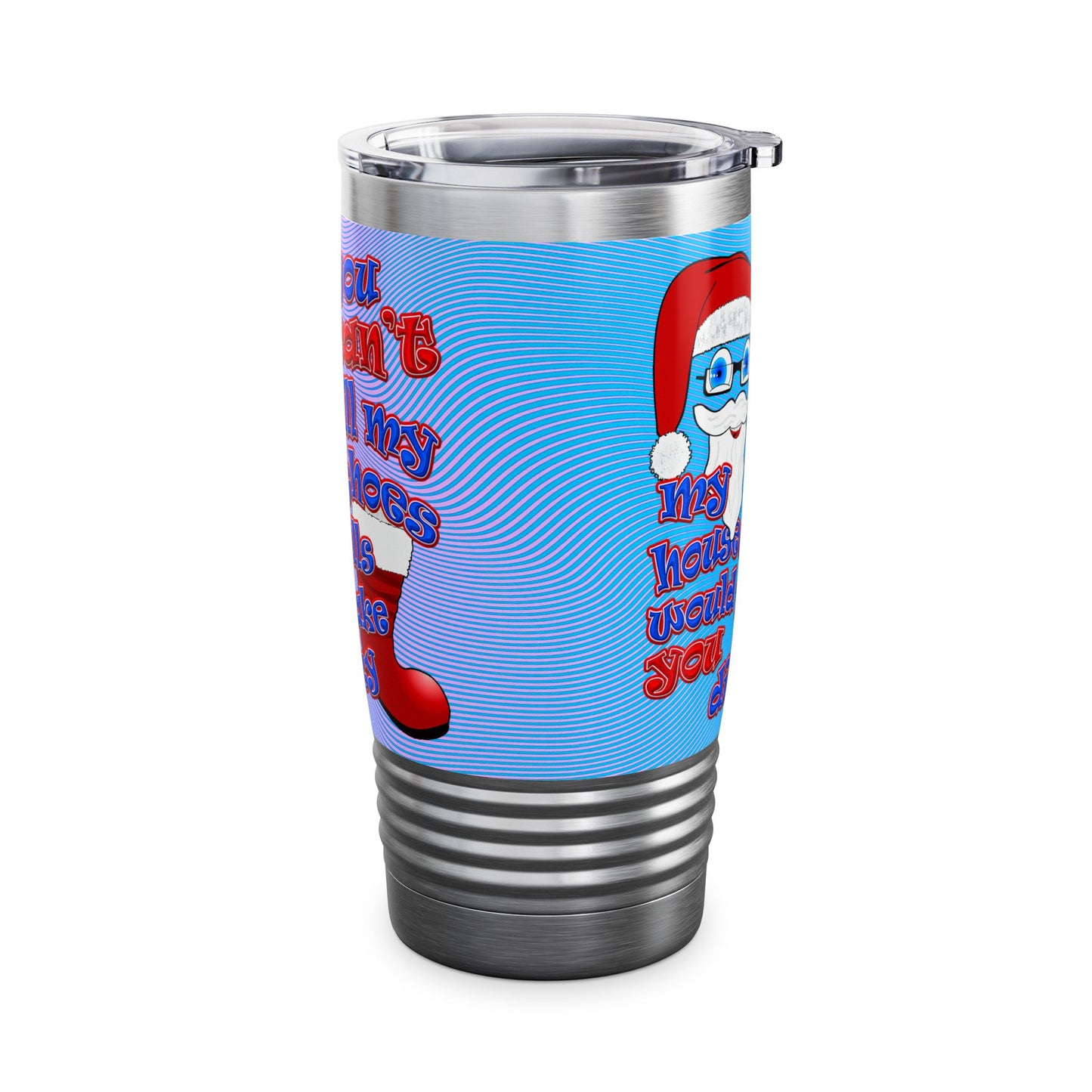 santa's shoes - Ringneck Tumbler, 20oz (light blue-purple wave)