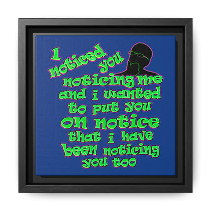 noticed you noticing - framed canvas art (dark blue)