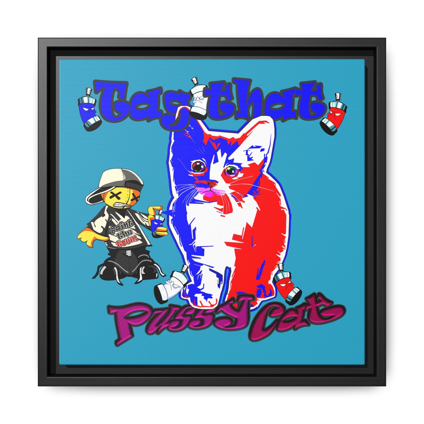 tag that - framed canvas art (turquoise)