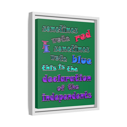 declaration of the independents - framed canvas art (dark green)