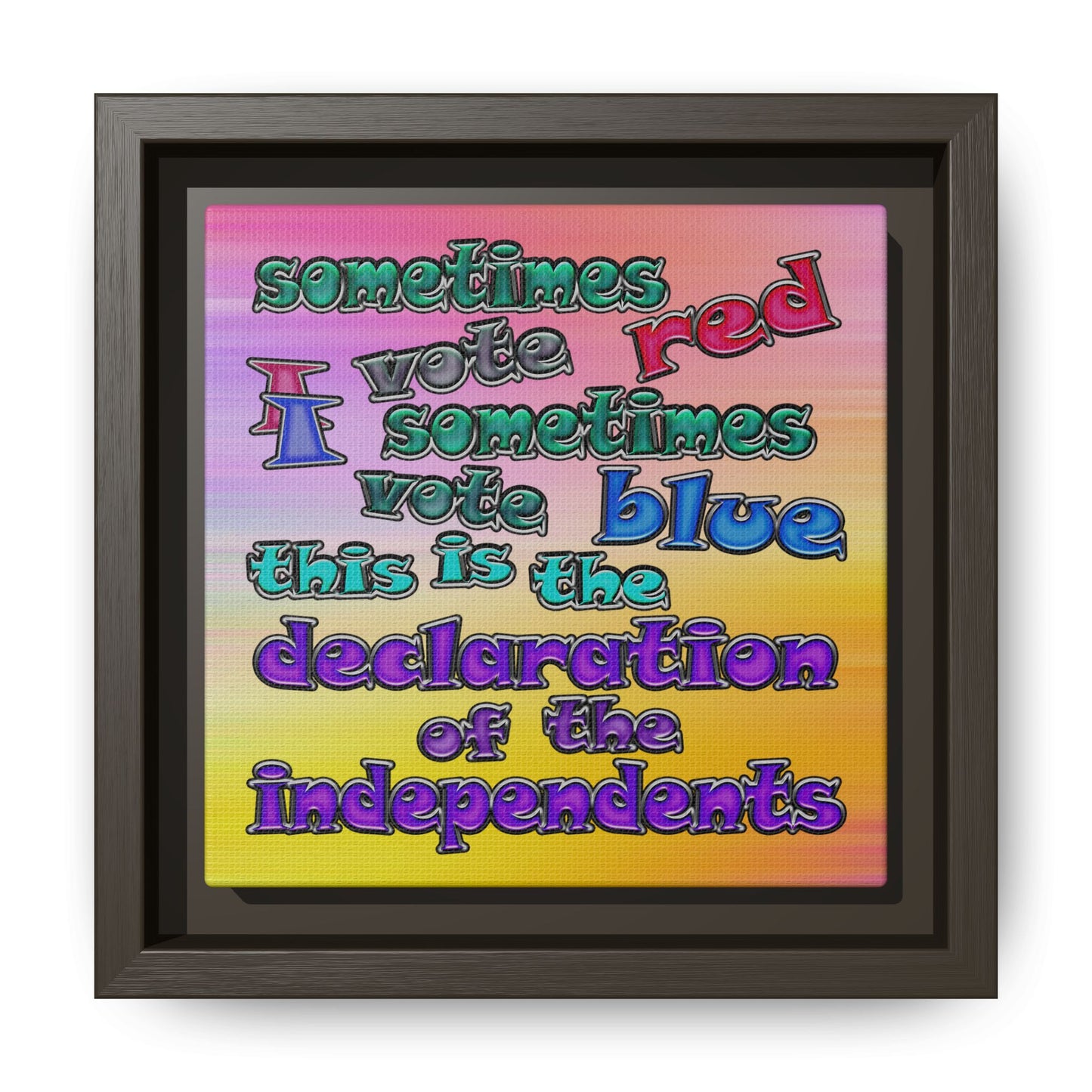 declaration of the independents - framed canvas art (color blur)