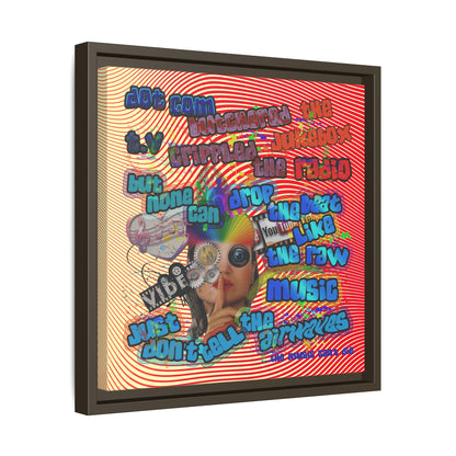 drop the beat - framed canvas art (yellow-orange wave)