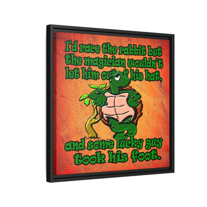 turtle race - framed canvas art (burnt orange)