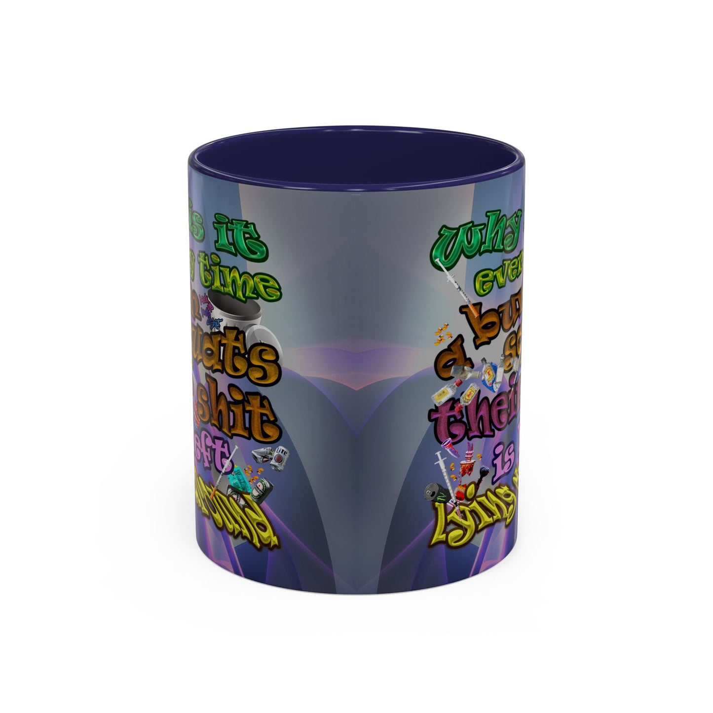 the bum's shit - Accent Mug (grey-pink wave)