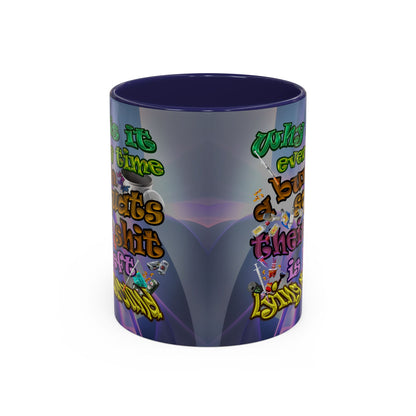 the bum's shit - Accent Mug (grey-pink wave)