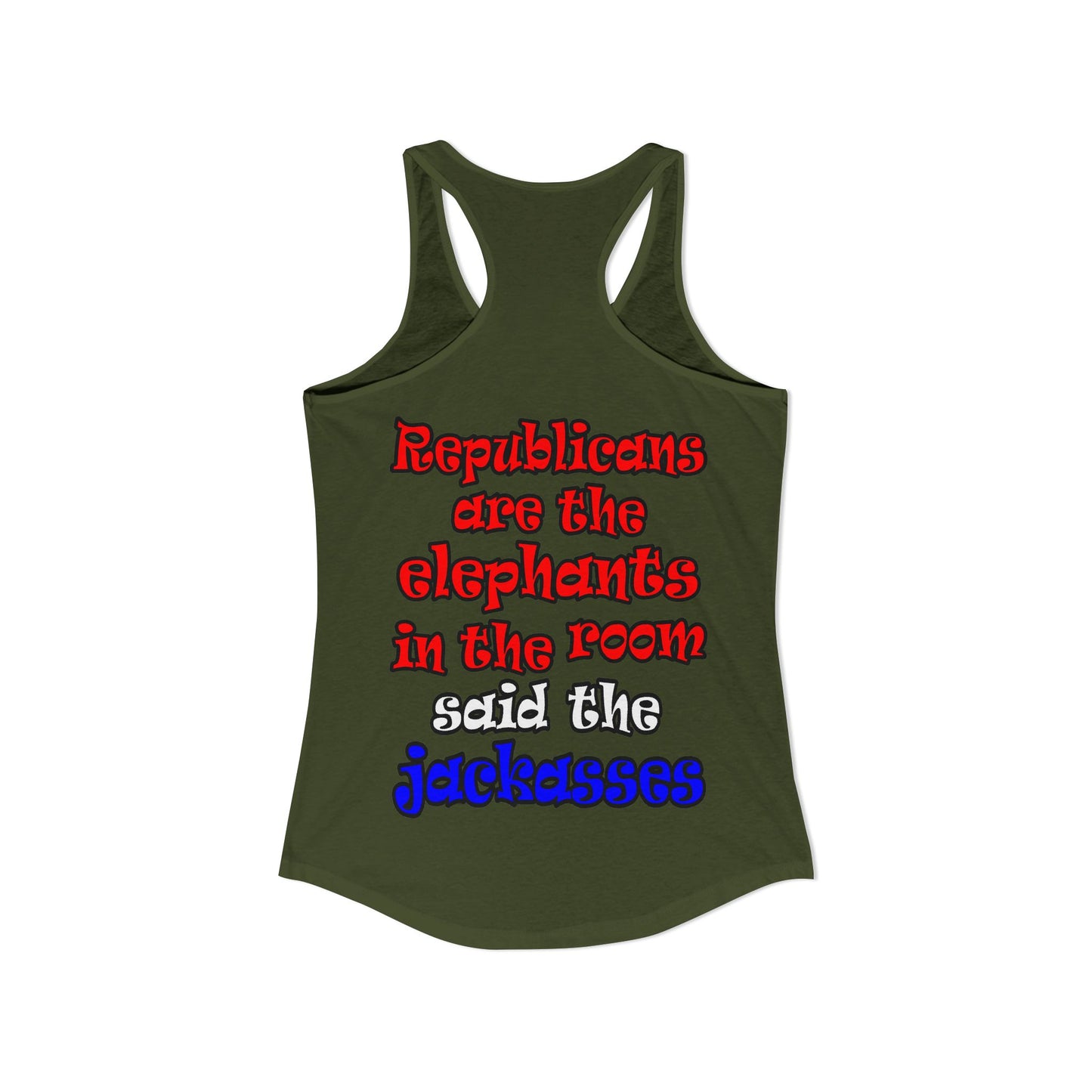 donkeys and elephants - Women's Ideal Racerback Tank