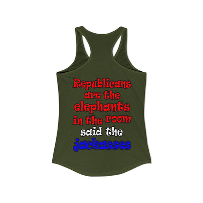 donkeys and elephants - Women's Ideal Racerback Tank