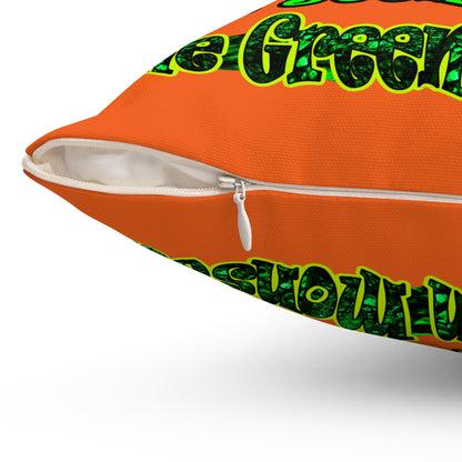 christmas spirits of boston - Spun Polyester Square Pillow - (orange)