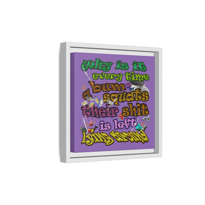 the bum's shit - framed canvas art (light purple)