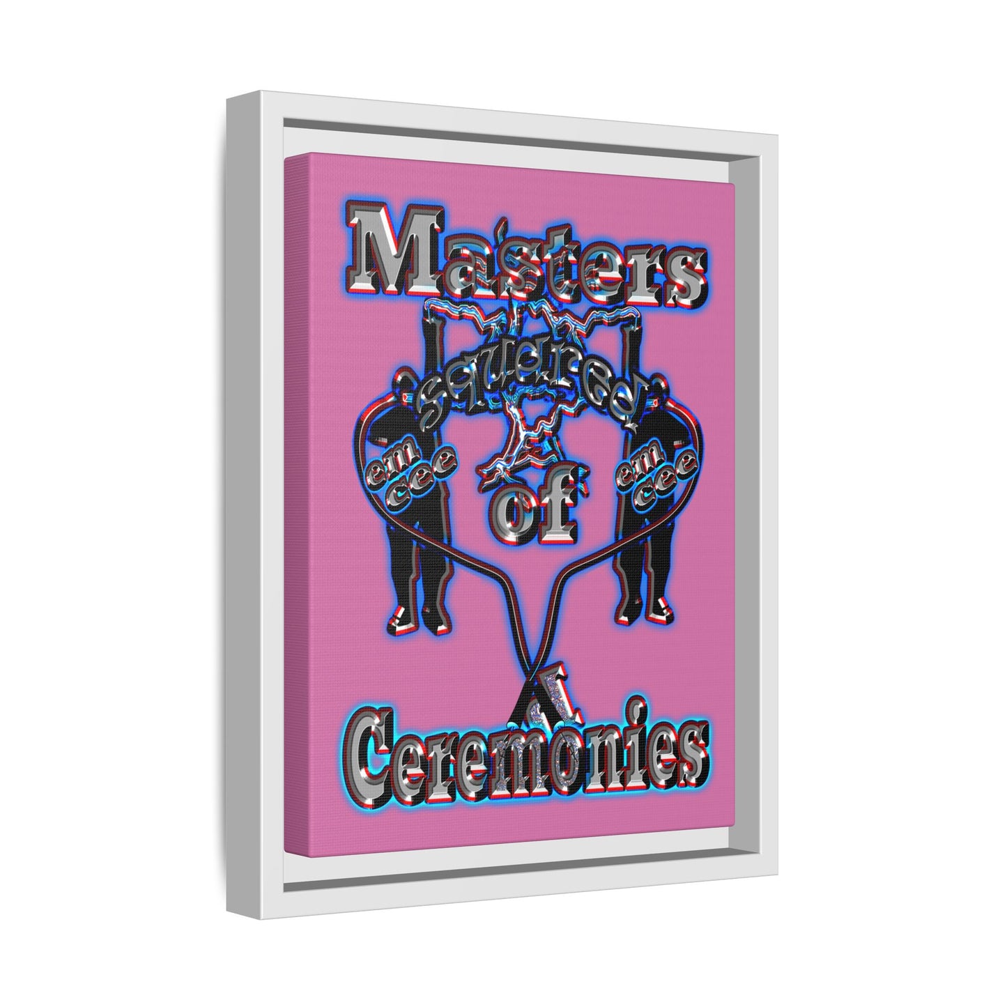 em cee squared - framed canvas art (light pink)