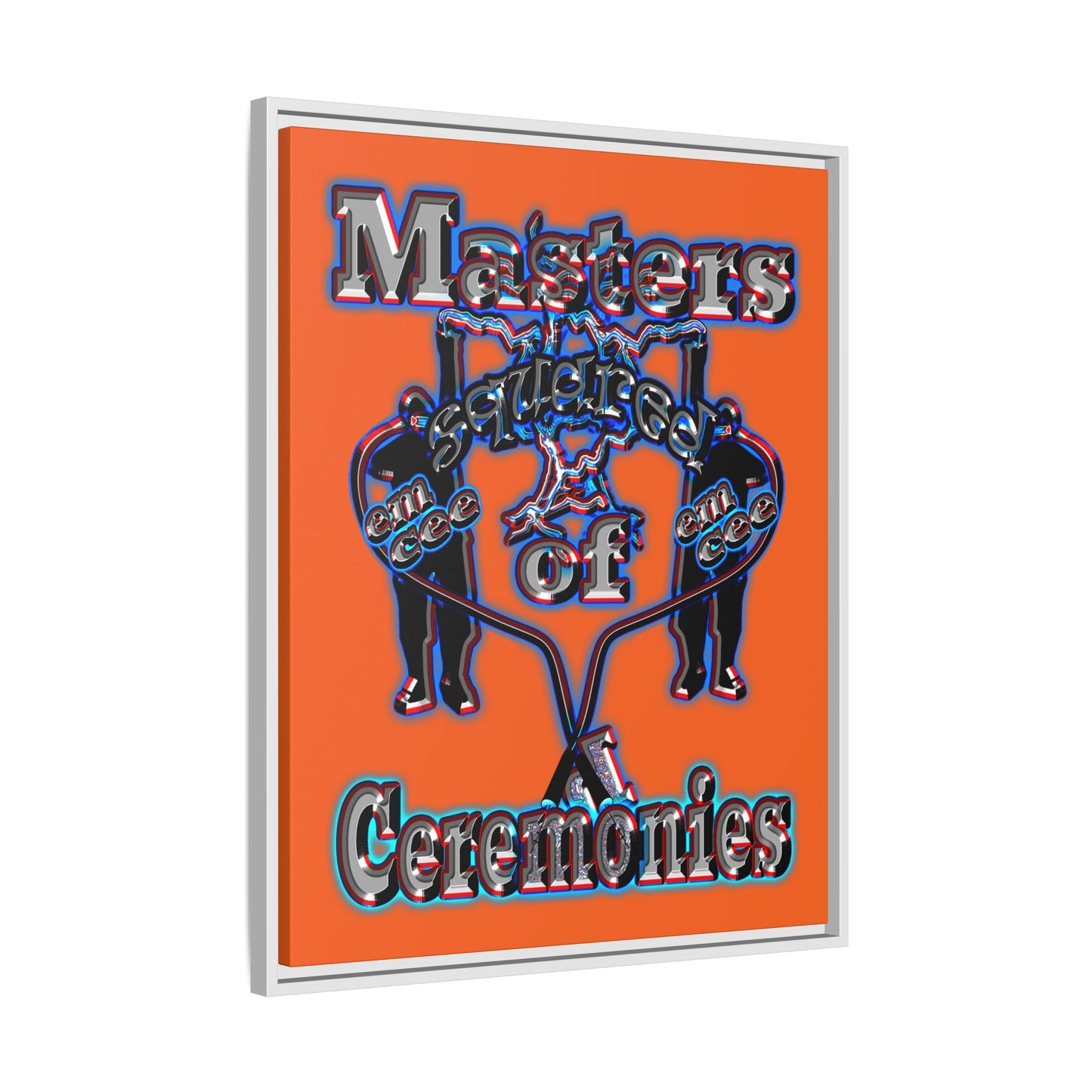 em cee squared - framed canvas art (orange)