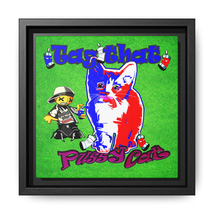 tag that - framed canvas art (green turf)