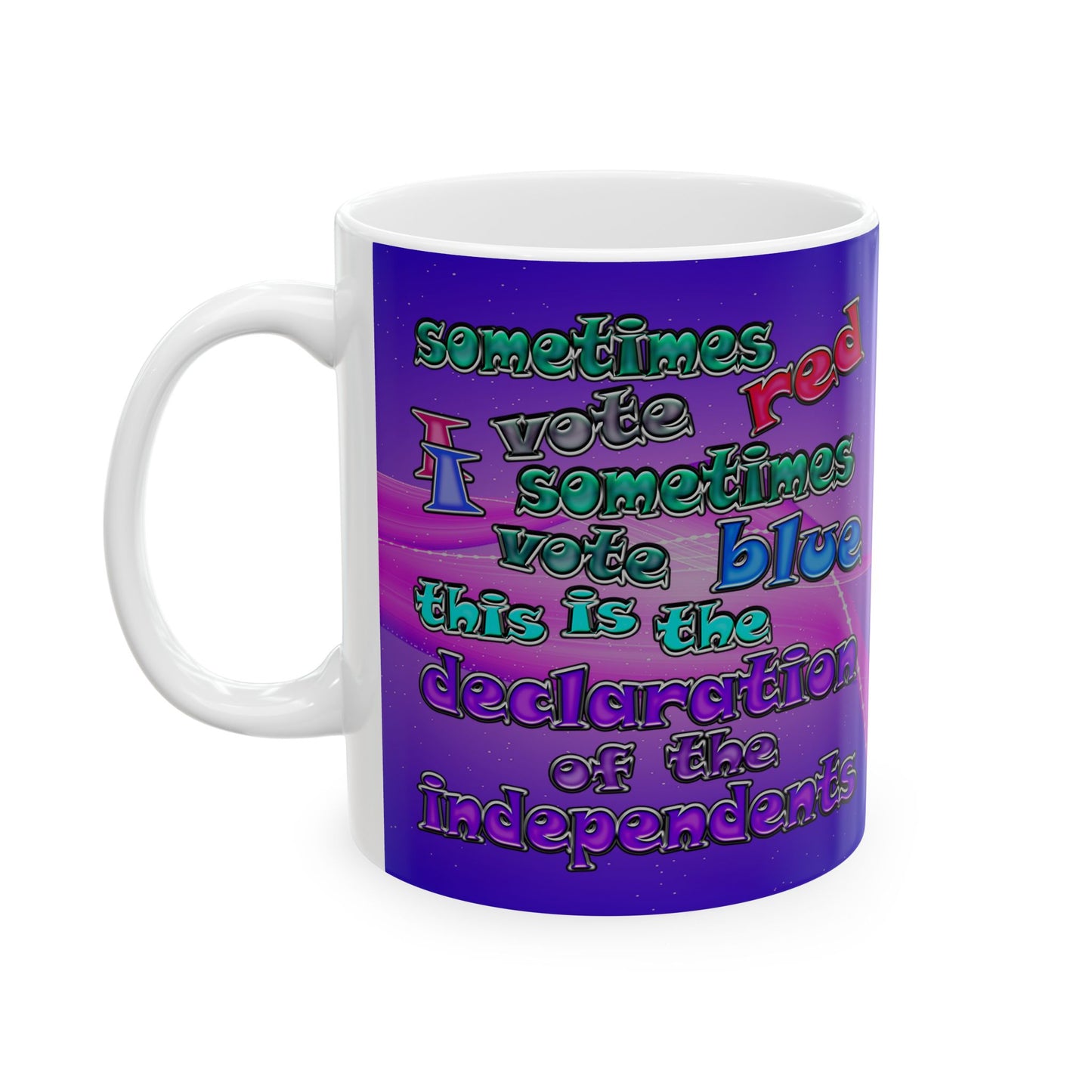 declaration of the independents - White Mug (purple-pink wave)