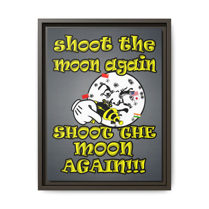 shoot the moon again - framed canvas art (grey-light grey)