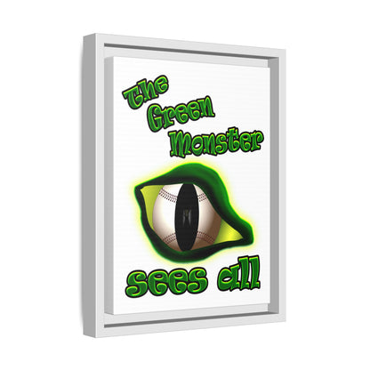green monster - framed canvas art (white)