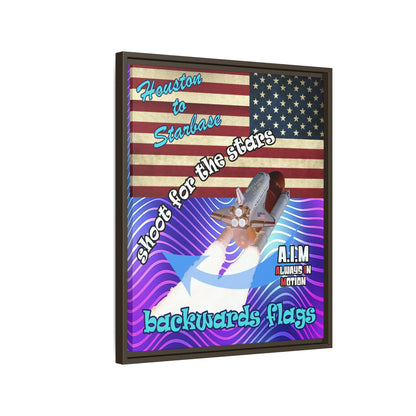 shoot for the stars - framed canvas art (purple wave)