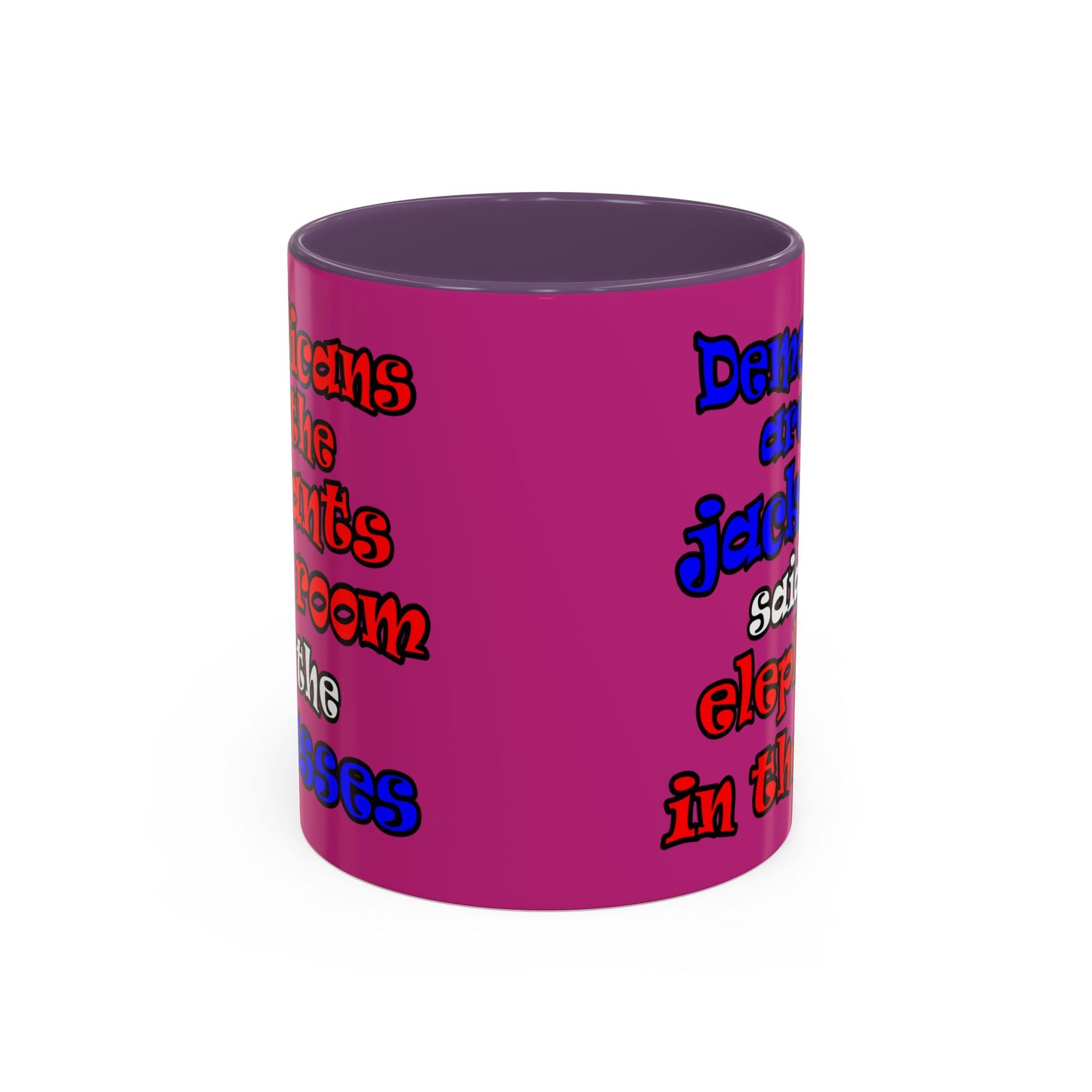 donkeys and elephants - Accent Mug (pink)
