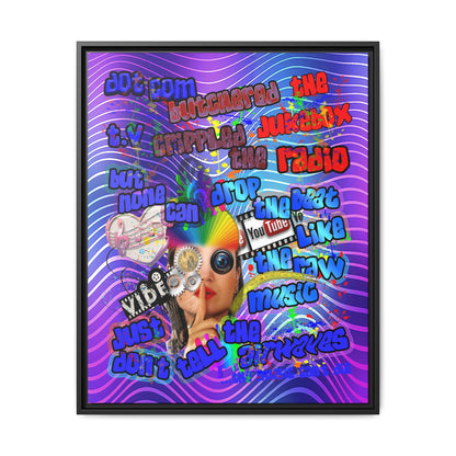 drop the beat - framed canvas art (purple wave)