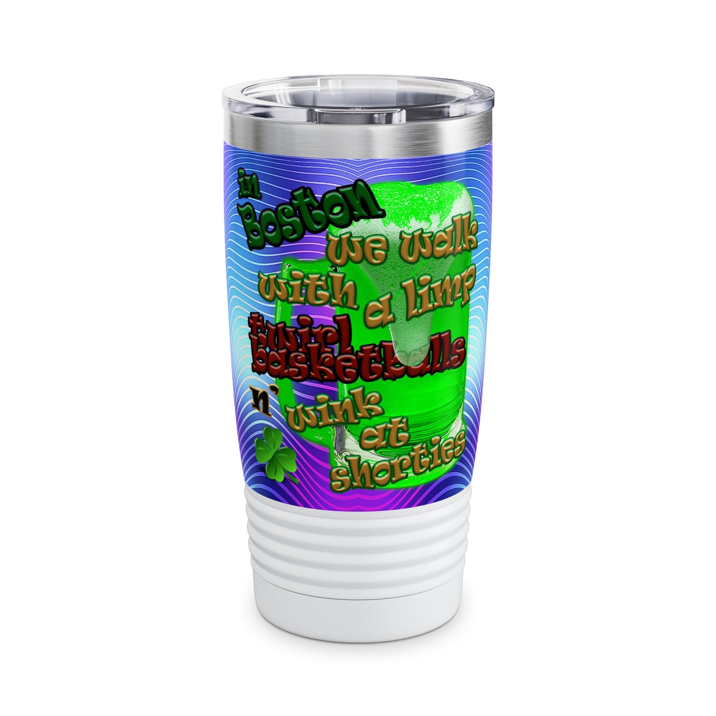 celtics logo - Ringneck Tumbler, 20oz (purple wave)