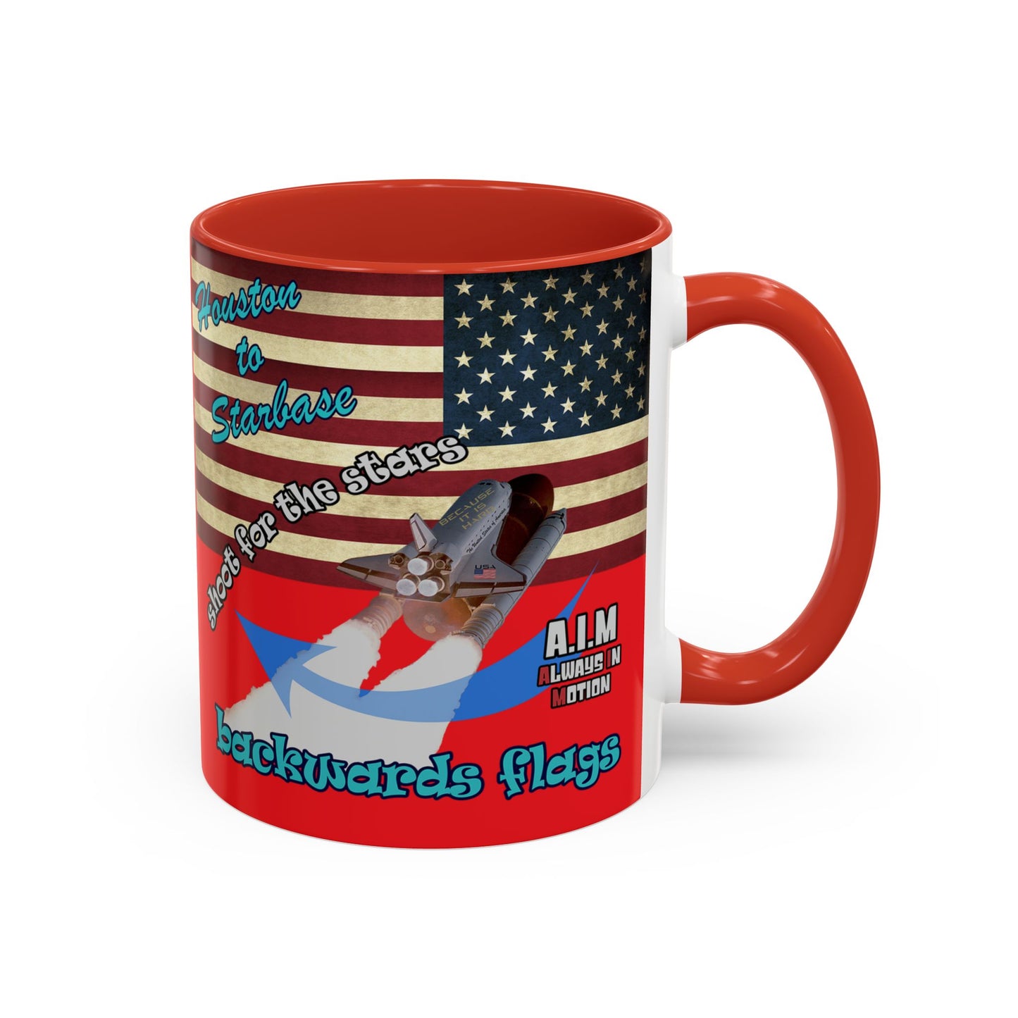 shoot for the stars - Accent Mug (red)