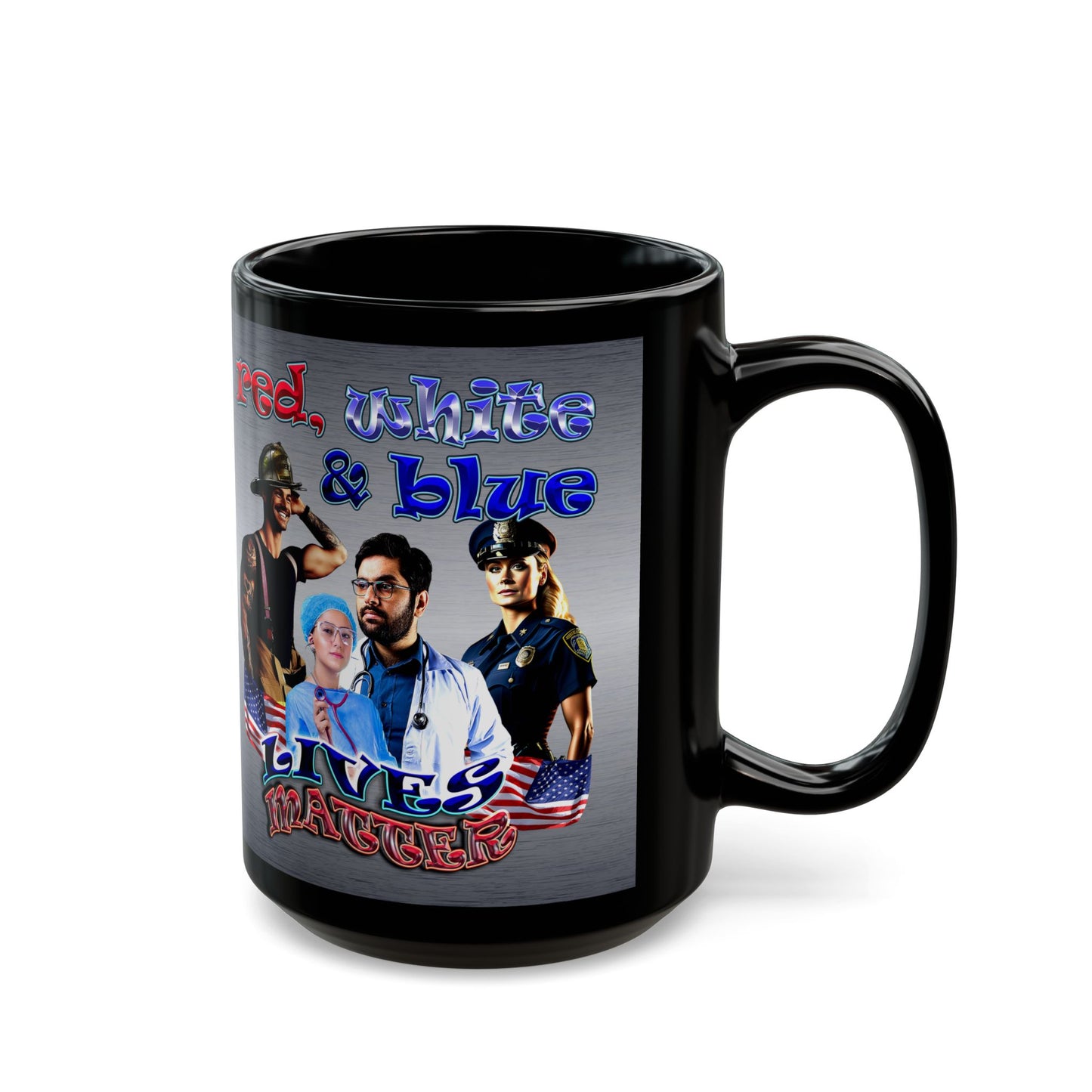rw&b lives matter - Black Mug (brushed nickel)