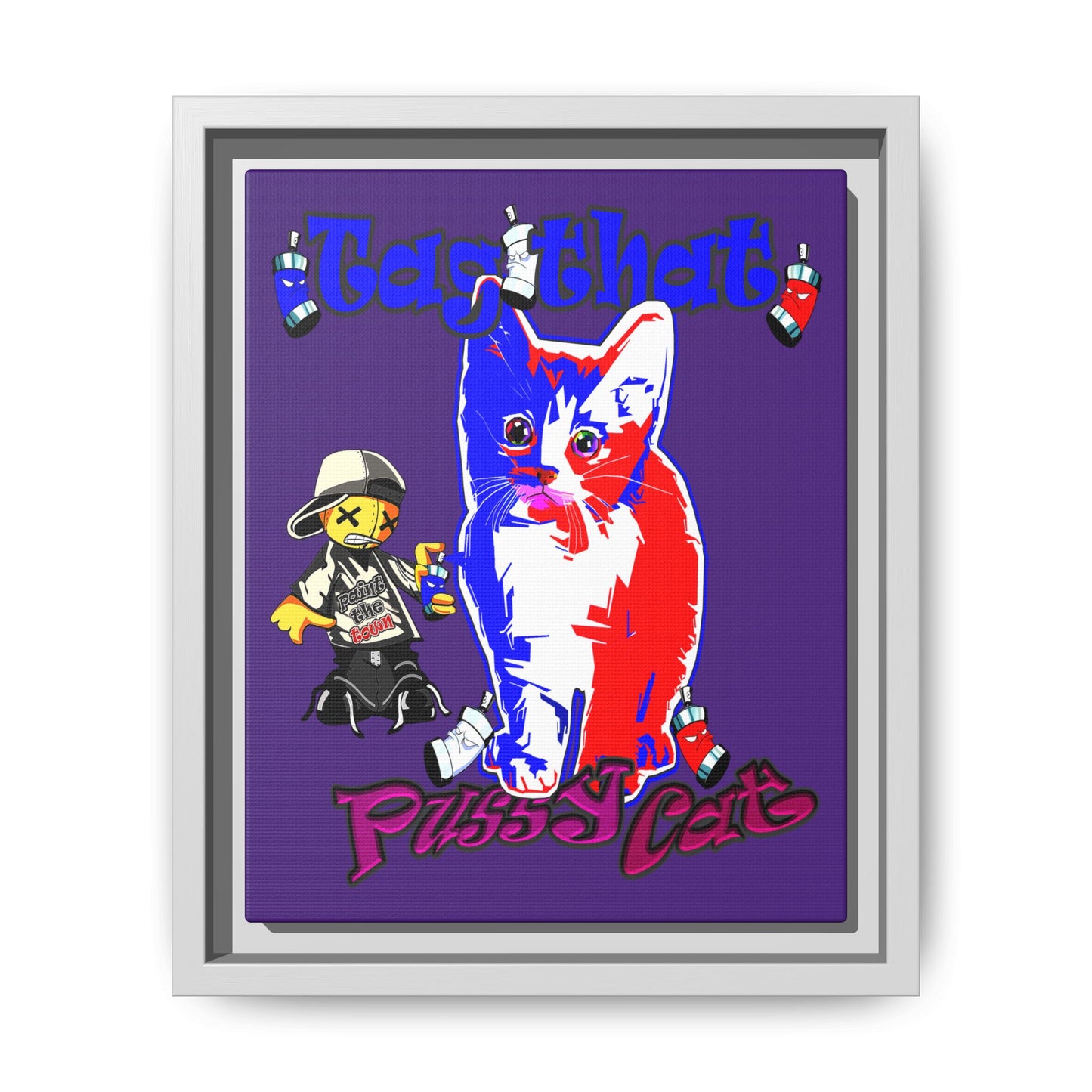tag that - framed canvas art (purple)