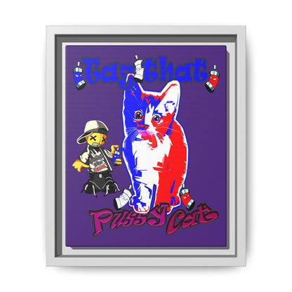 tag that - framed canvas art (purple)