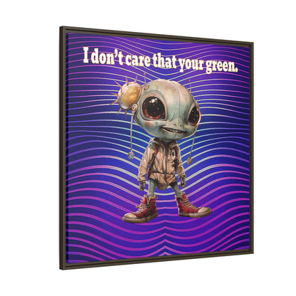 I don't care that your green - framed canvas art (purple wave)