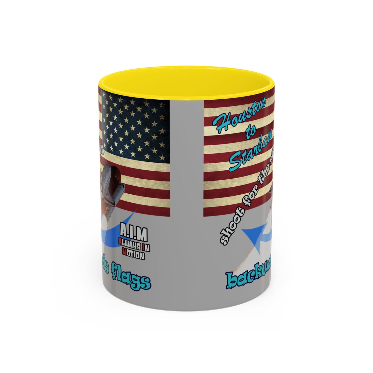 shoot for the stars - Accent Mug (light grey)