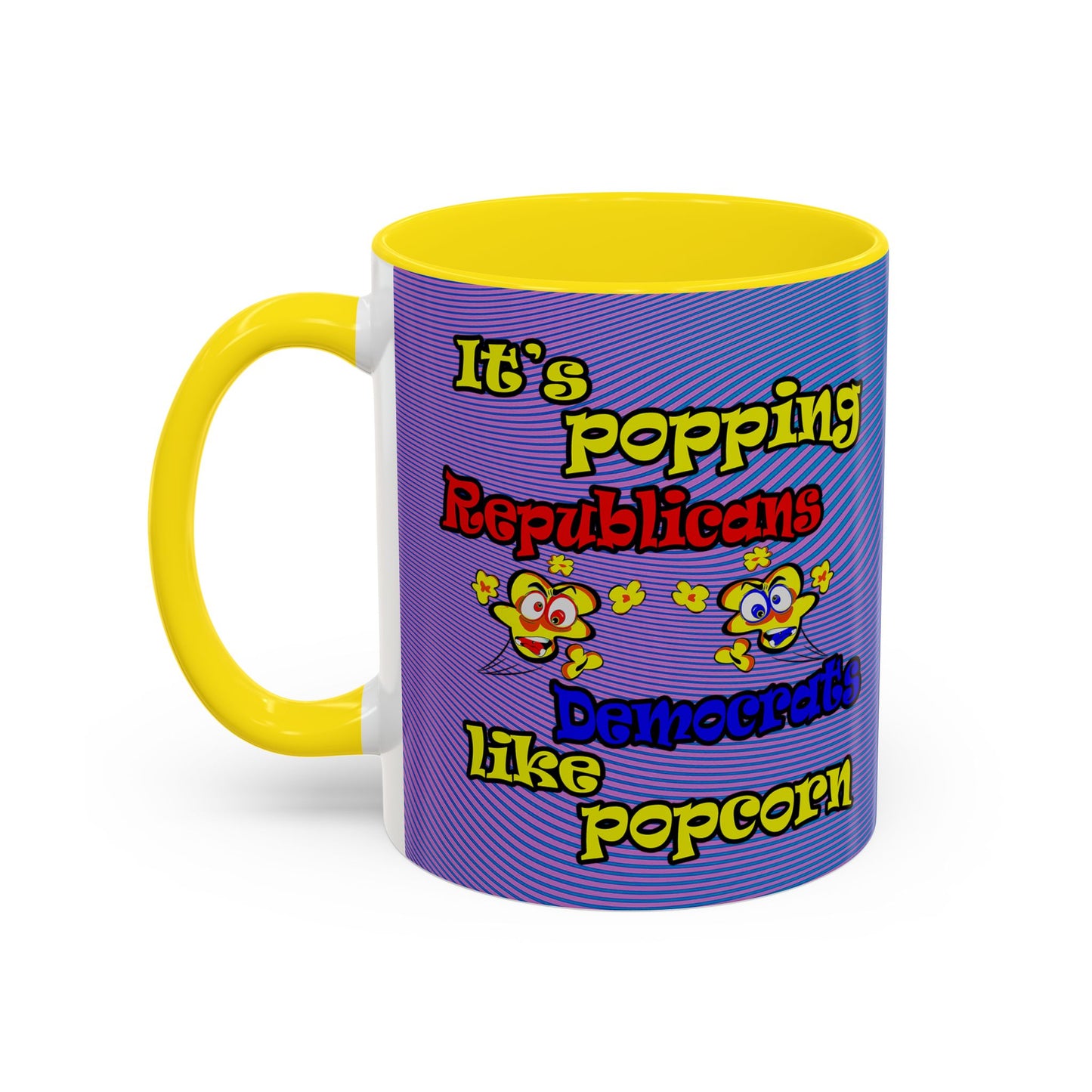 popping like popcorn - Accent Mug (light blue-purple wave)