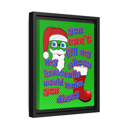 santa's shoes - framed canvas art (logo green)