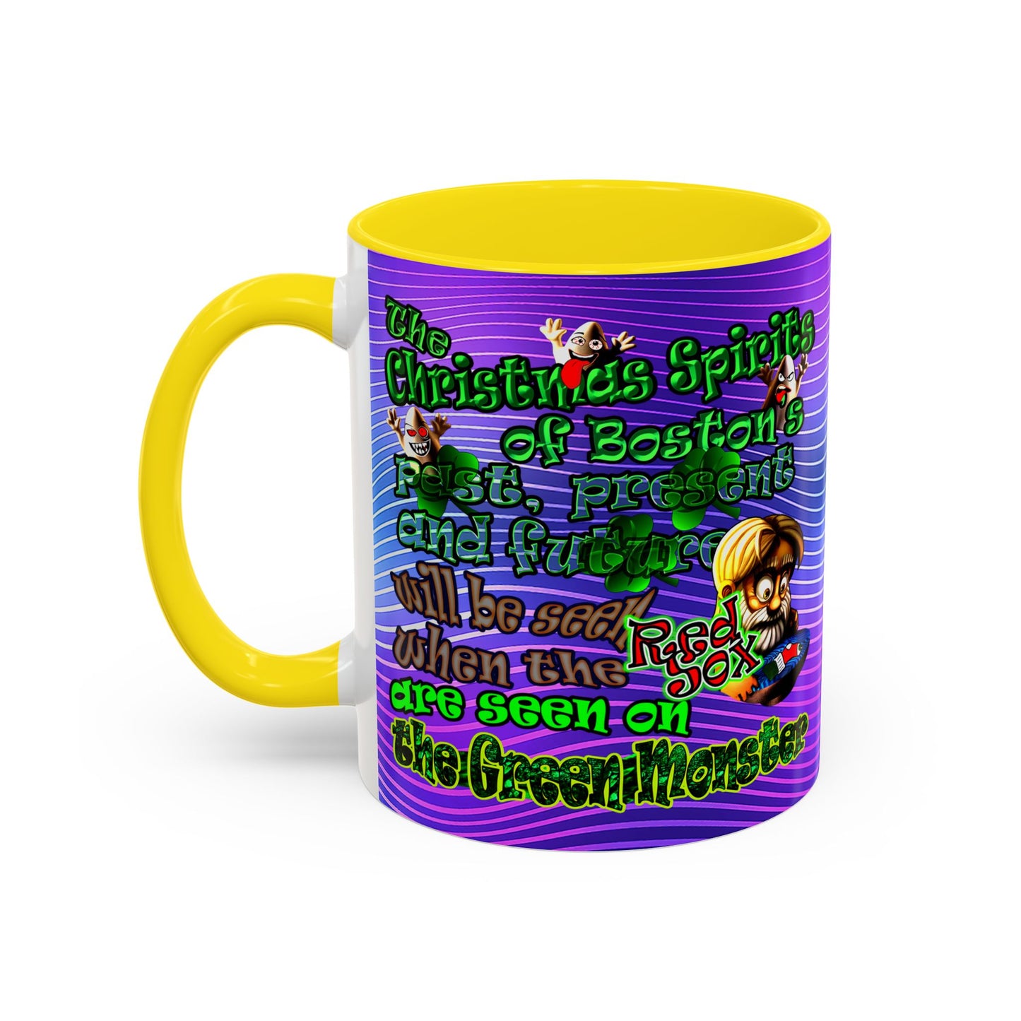 christmas spirits of boston - Accent Mug (purple wave)