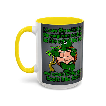turtle race - Accent Mug (grey-light grey)