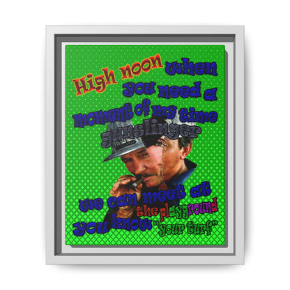 high noon - framed canvas art (logo green)