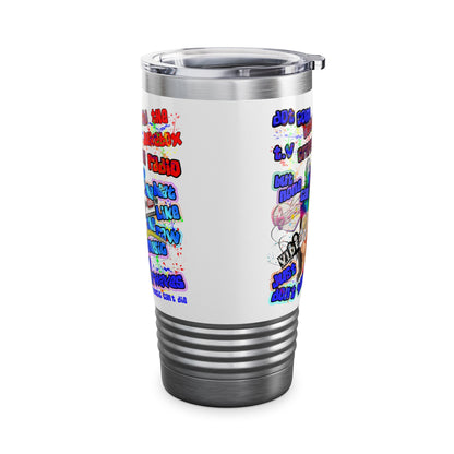 drop the beat - Ringneck Tumbler, 20oz (white)