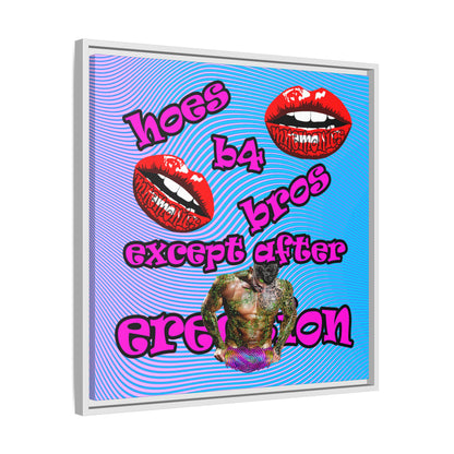 hoes b4 bros - framed canvas art (light blue-purple wave)
