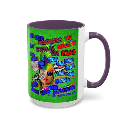 drop the beat - Accent Mug (green turf)