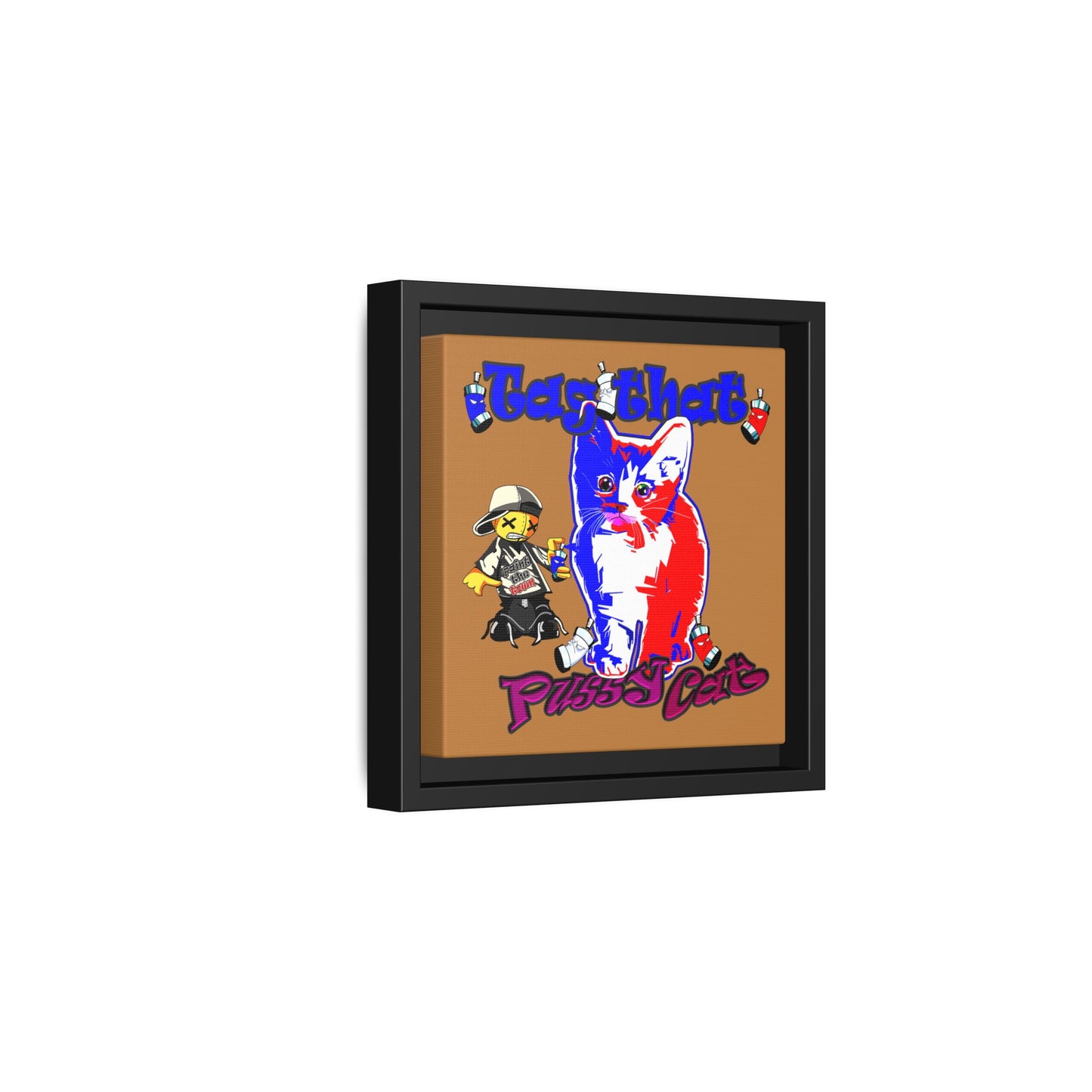 tag that - framed canvas art (light brown)