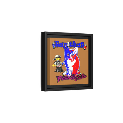 tag that - framed canvas art (light brown)