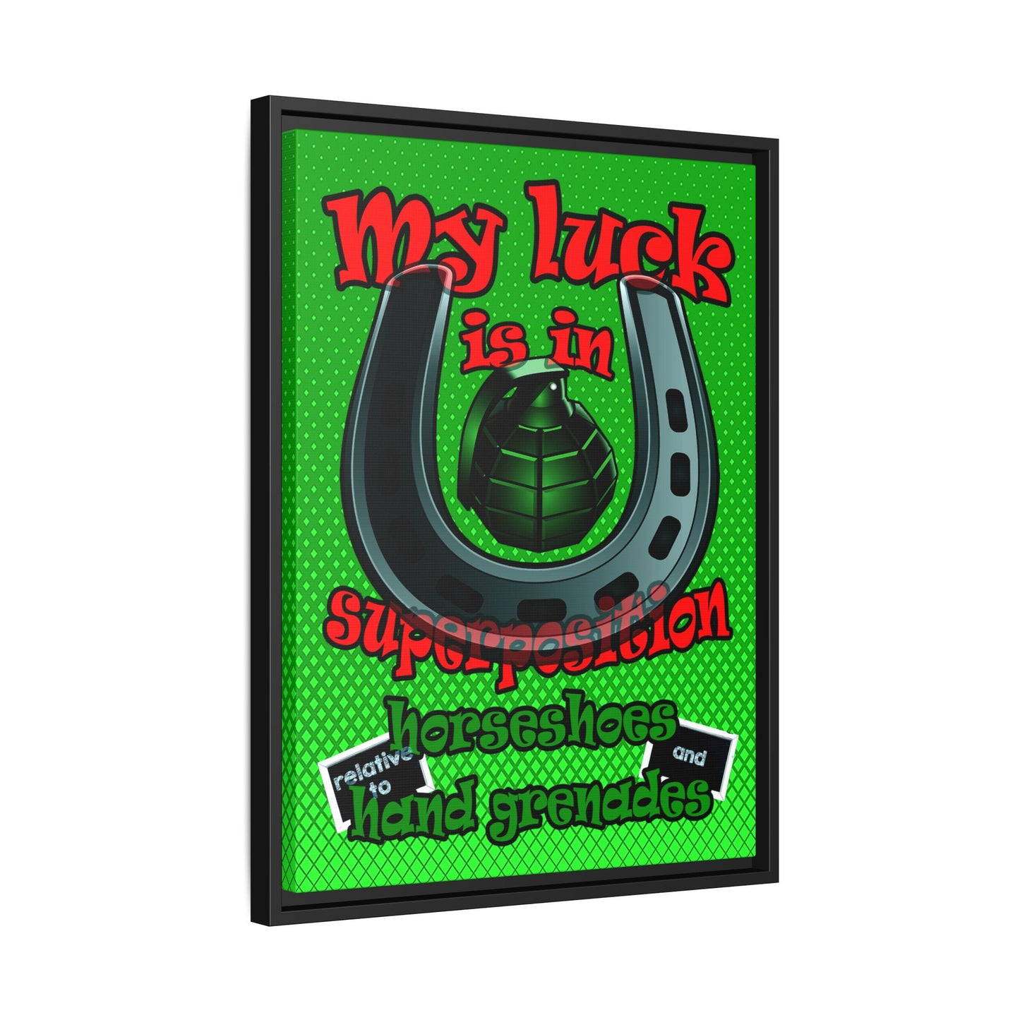 my luck - framed canvas art (logo green)