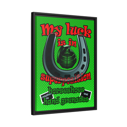 my luck - framed canvas art (logo green)